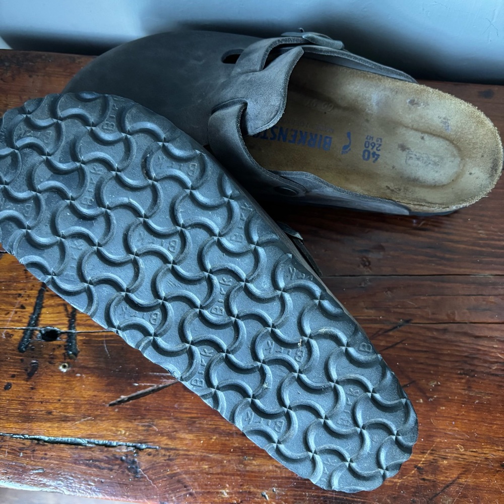 Birkenstock Gray Leather Boston size 40 or women’s size 9 - Picture 6 of 8